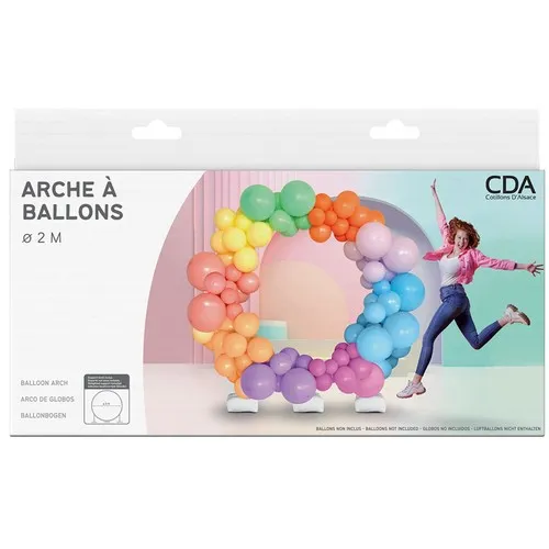Arche à balons rond Ø 200 cm sur 3 lests à remplir d'eau
