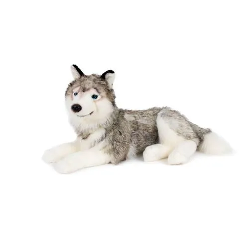 Peluche Husky Allongé 53 cm Personnalisable - Sérigraphie