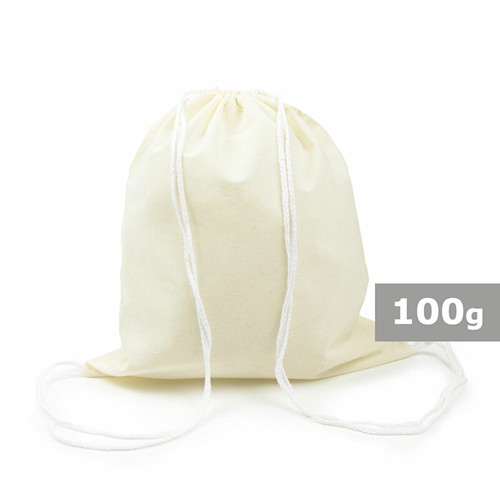 Sac à cordon en coton personnalisable - Beige naturel
