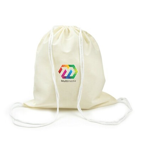 Sac à cordon en coton personnalisable - Beige naturel
