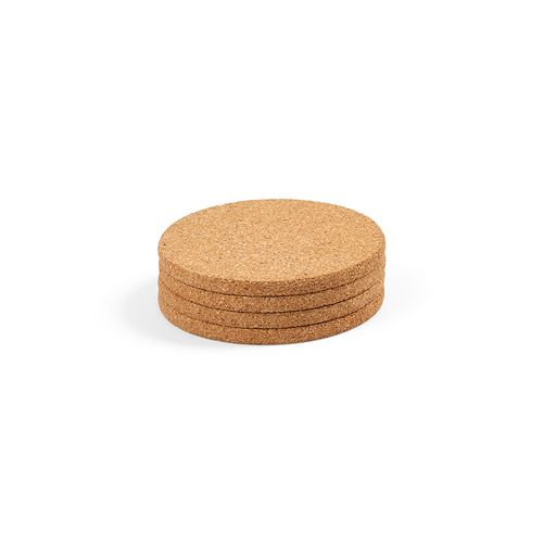 Set de 4 Sous-Verres en Liège Naturel Personnalisables - 10 cm