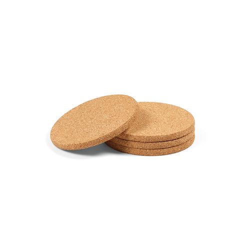 Set de 4 Sous-Verres en Liège Naturel Personnalisables - 10 cm