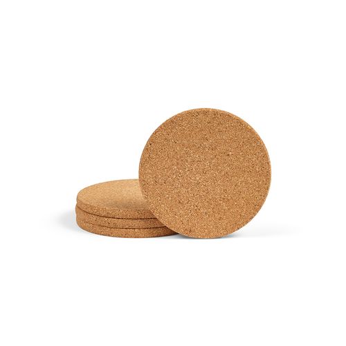 Set de 4 Sous-Verres en Liège Naturel Personnalisables - 10 cm