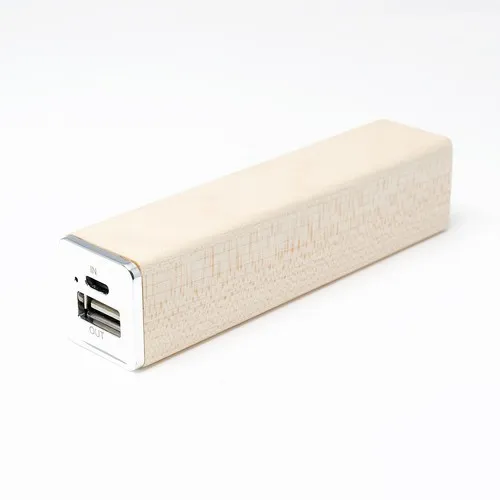 Power Bank Bois Tube 2000mAh Brun bois foncé