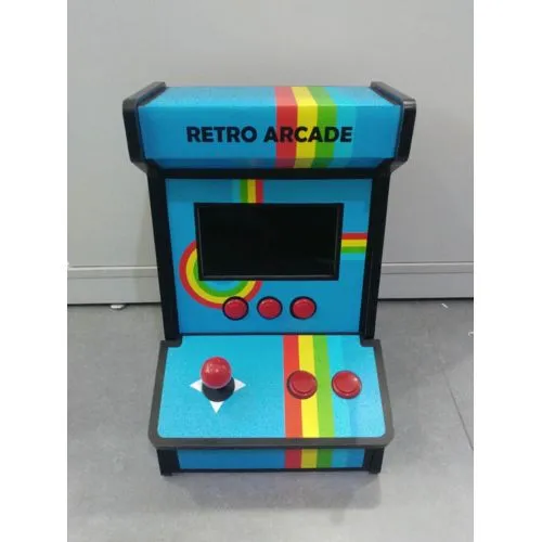 Mini Arcade Rétro en Bois Personnalisable - 190 Jeux Intégrés