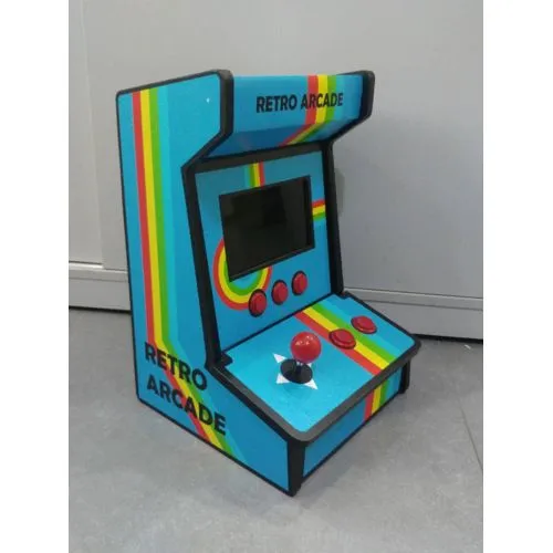Mini Arcade Rétro en Bois Personnalisable - 190 Jeux Intégrés
