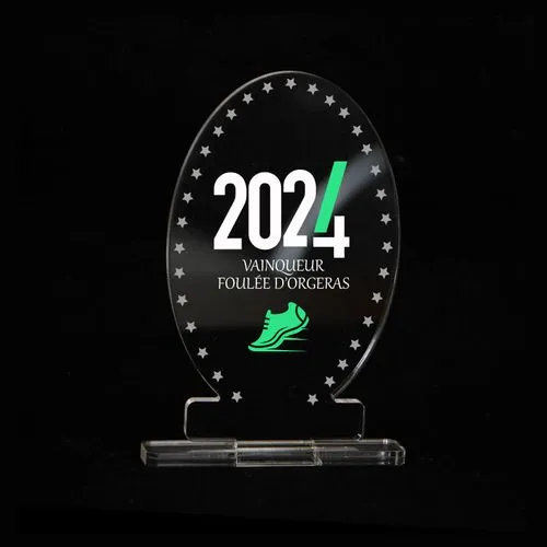 Trophée en plexiglas OVAL - France 3 mm