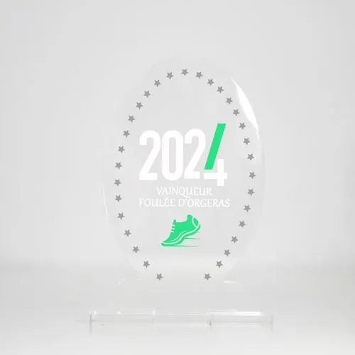 Trophée en plexiglas OVAL - France 3 mm