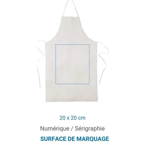 Tablier coton LUBERON 155 - Blanc