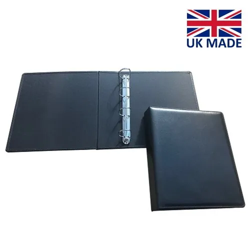 Classeur A4 Anneaux 25mm en Cuir Personnalisable - Fabrication UK