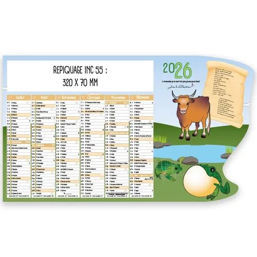 Calendrier Découpé 2026 Jean de la Fontaine - Personnalisable