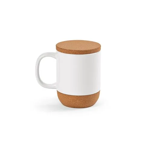 Mug Ebro en céramique, bouchon/base en liège 380 ml. Sublimation