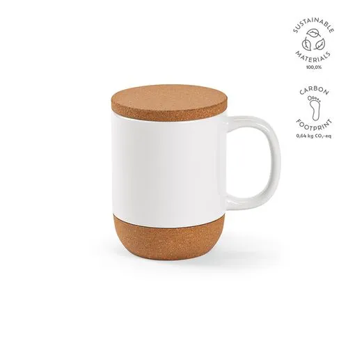 Mug Ebro en céramique, bouchon/base en liège 380 ml. Sublimation
