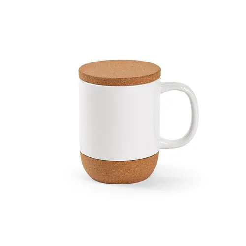Mug Ebro en céramique, bouchon/base en liège 380 ml. Sublimation