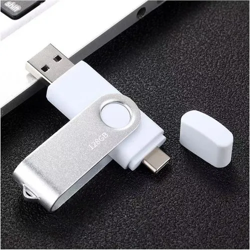 Clé USB Twister OTG 2.0 (USB+USB C) Import Blanc 16 GO