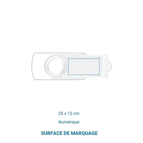 Clé USB Twister OTG 2.0 (USB+USB C) Import Blanc 16 GO