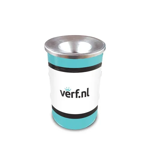 Poubelle Baril 60L Personnalisable Full Colour | Couvercle Ignifugé
