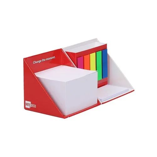 Boîte rigide cube avec blocs-notes adhésifs et marque-pages