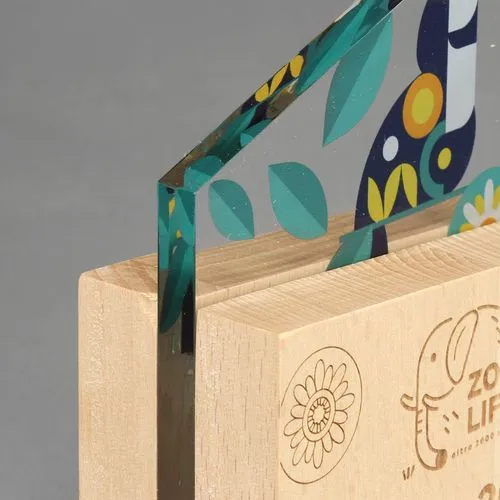 Trophée Bois et Plexiglass Personnalisable - Gravure Laser