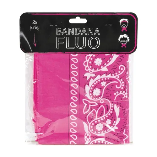 Bandana Rose Fluo 55x55 cm - Personnalisable en Sérigraphie