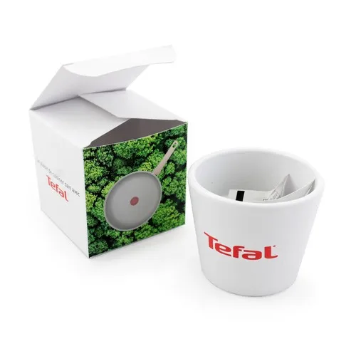 Cube Plantation Personnalisable - Pot Céramique et Graines