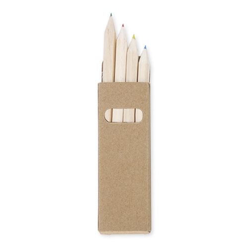 Étui de 4 Crayons de Couleur Personnalisables