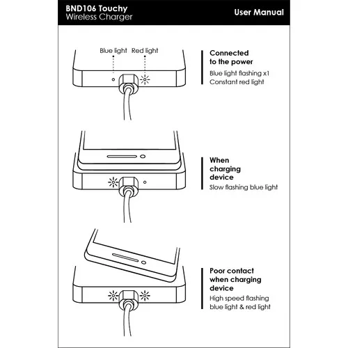 Touchy, Chargeur à induction, 5W. STOCK 7 jours.