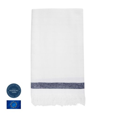 Fouta Éco-Responsable Coton Recyclé & Polyester Marin - 100x180cm