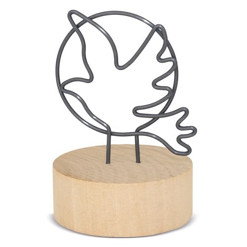 Pince Mémo Socle Bois "Love U" Personnalisable - Cadeau d'Entreprise