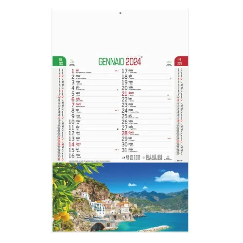 Calendrier Trimestriel Italie Personnalisable - 28,8x47 cm
