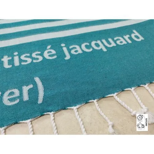 Fouta de Plage Jacquard Personnalisée - 100% Coton OekoTex