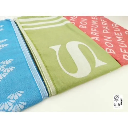 Fouta de Plage Jacquard Personnalisée - 100% Coton OekoTex
