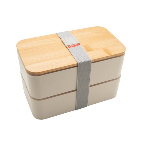 Bento Lunch Box 1,3L Blanc - Couvercle Bambou Personnalisable