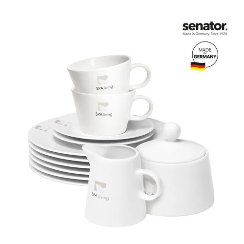 Service Petit Déjeuner Porcelaine 74 Pièces Personnalisable