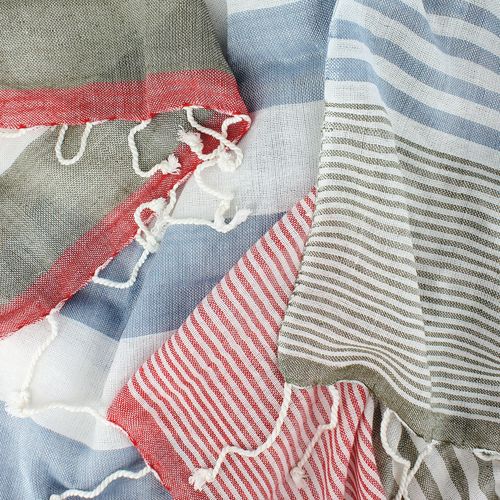 Foulard à franges personnalisable WIND - Viscose 100% - 50x180cm