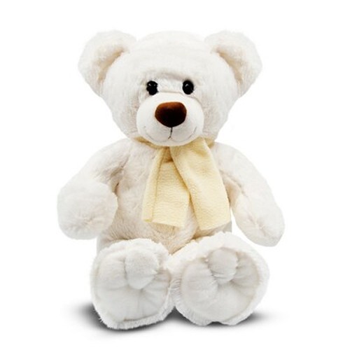 Ours en Peluche Blanc Personnalisable avec Écharpe - 33 cm
