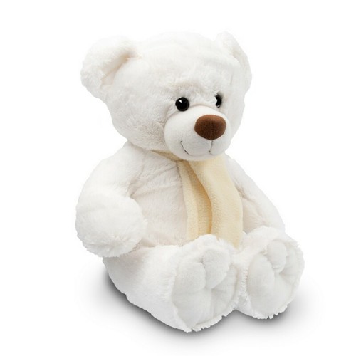 Ours en Peluche Blanc Personnalisable avec Écharpe - 33 cm