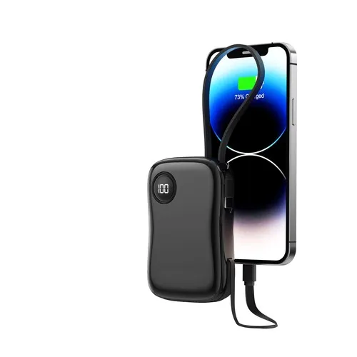 Batterie externe 10000 mAh avec câbles intégrés et induction magnétique