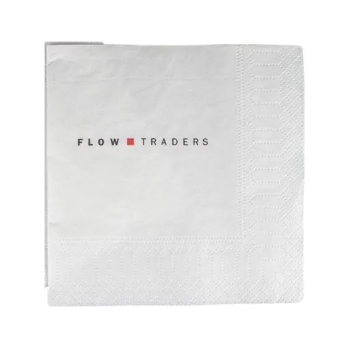 Serviette Cocktail 24x24 cm Personnalisée - Blanc 1 Couleur