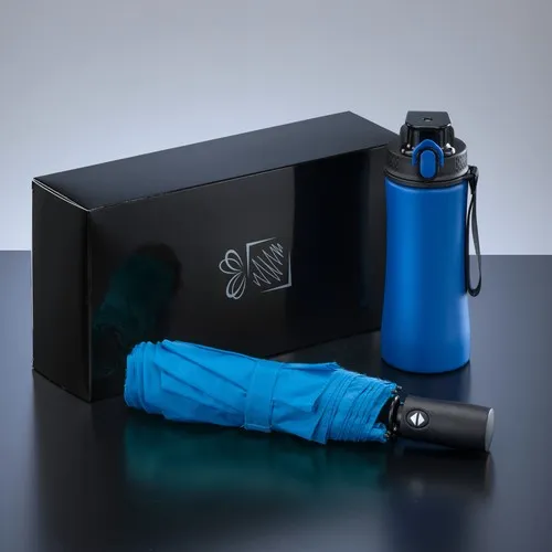 Coffret Cadeau d'Entreprise Gourde Inox & Parapluie Automatique