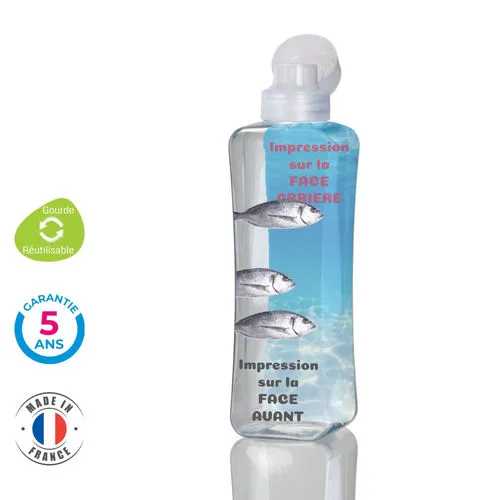 Gourde personnalisable 50cl bleue française - Impression 1 couleur