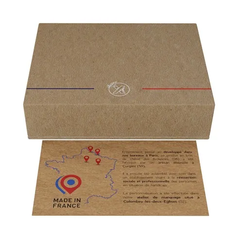 Chargeur à Induction 15W Made in France Bois de Chêne avec Logo Lumineux