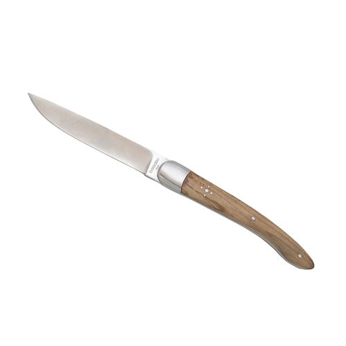 Set de 4 Couteaux de Table Bois d'Olivier - Acier Chirurgical 440