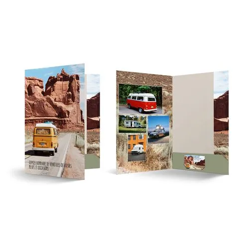 CHEMISE A RABATS DROITS 217 X 305 mm - COUVERTURE 380g SATIMAT QUADRI RECTO - SANS PELLICULAGE