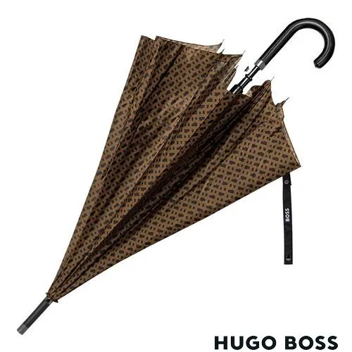 Parapluie Canne Monogramme Camel Personnalisable - Format Grand Luxe