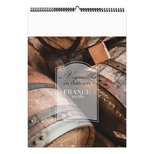 DE VIGNOBLES EN CHÂTEAUX 2026 - 6 FEUILLETS - RELIURE BAGUETTE - MARQUAGE 1 COULEUR