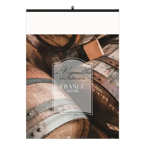 DE VIGNOBLES EN CHÂTEAUX 2026 - 6 FEUILLETS - RELIURE BAGUETTE - MARQUAGE 1 COULEUR