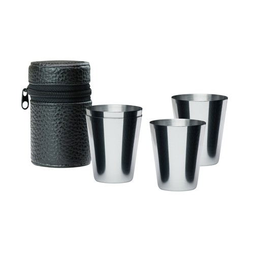 Set 4 Verres à Shot Acier Personnalisables 30ml avec Étui