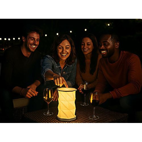 Lanterne LED Pliable Personnalisable - Design Origami Rechargeable