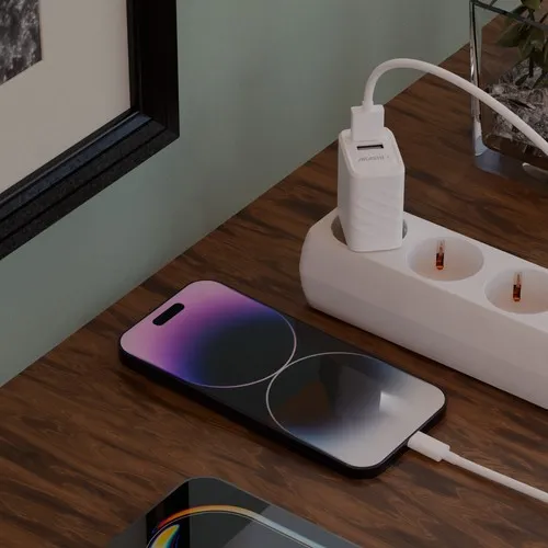 CHARGEUR SECTEUR TURBO 2USB 2.4A - BLANC